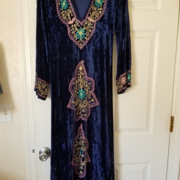 bohemian velvet dress